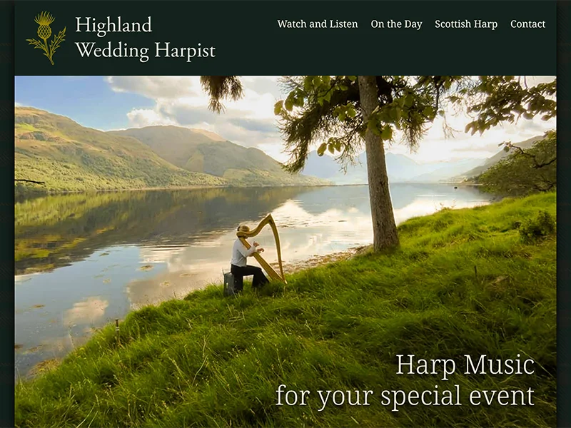 New website launched for Highland Wedding Harpist