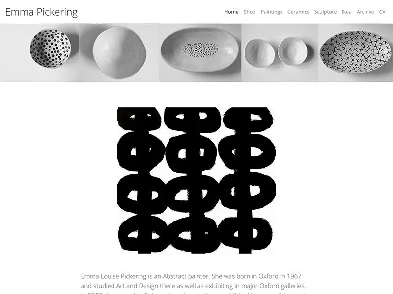 Emma Pickering artist website project