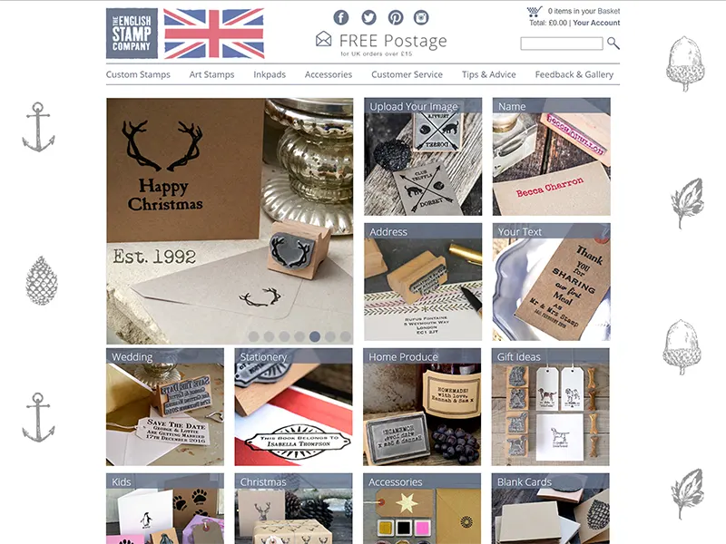 English Stamp Company E-Commerce website