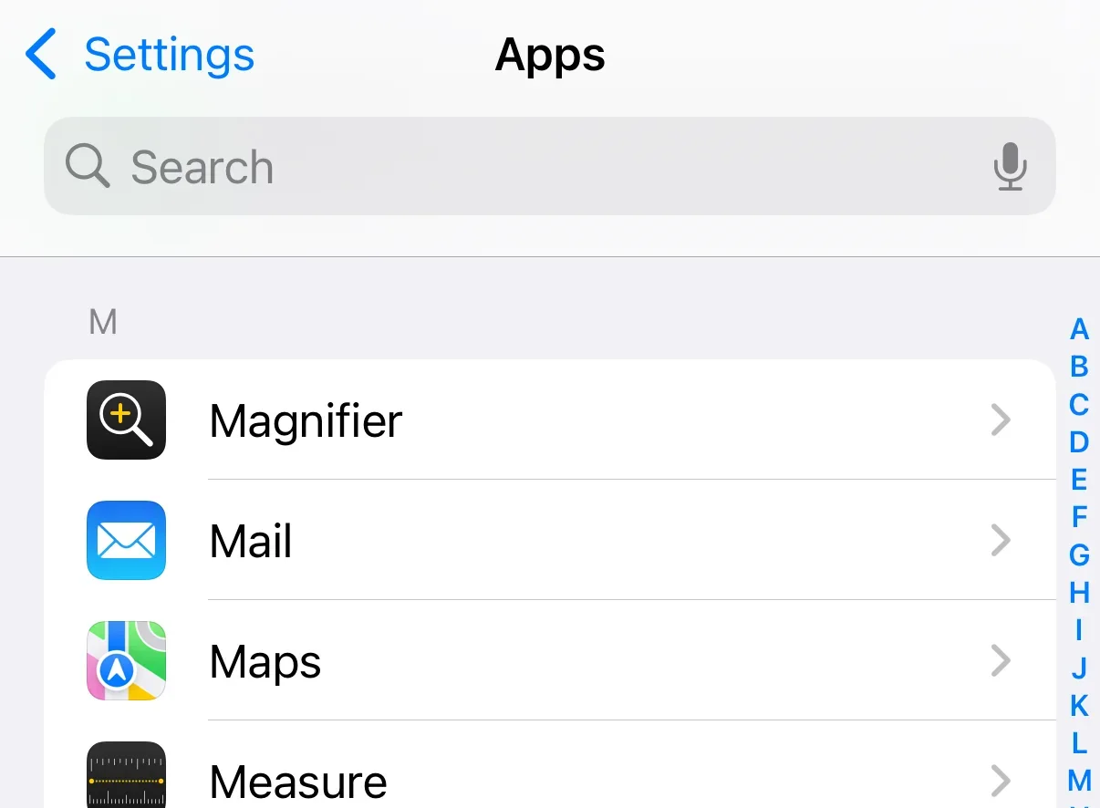 Apps List