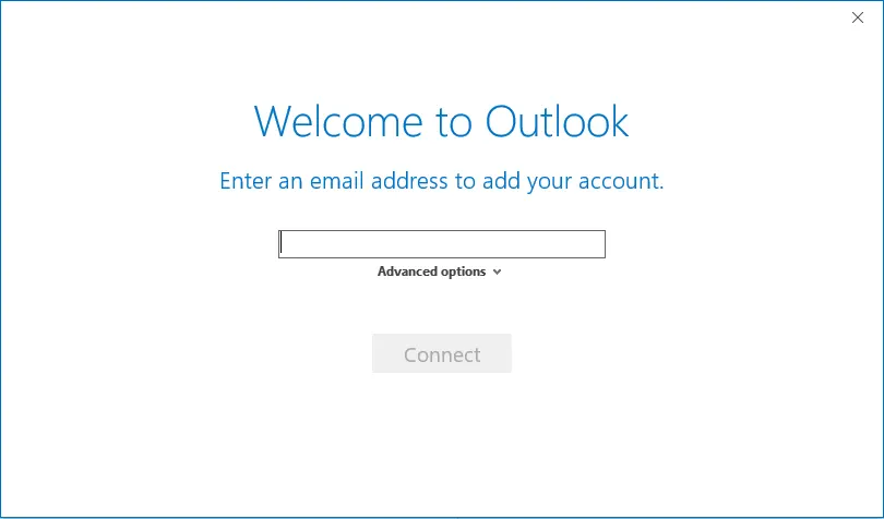 Outlook Add new account